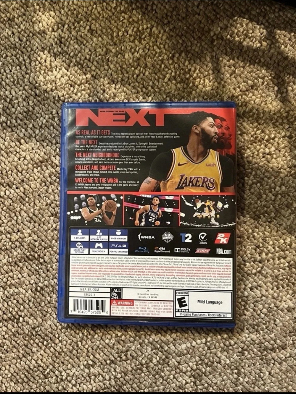 Sony PS4 NBA 2K20 Video Game - Blue Case